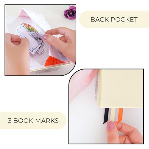 Image of NEORAH -B6 DOTTED | 368 Pages - 110 Gsm | PAGE A DAY JOURNAL (17.5 X 12.5 cm)-Hardcover Dot Grid Notebook |Back Pocket |3 Silk Book Mark - Completely HANDMADE for Journaling,writing - AFTERGLOW