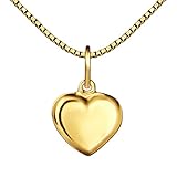 Herzanhänger in glänzender Optik aus 333er Gold/Gelbgold, 8 Karat und mit Echtheitsstempel