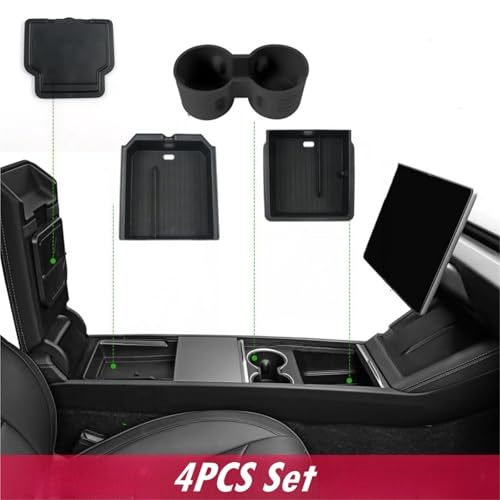 Support gobelet Tesla Model 3 Highland 2024 2025 et boîte rangement console - 4