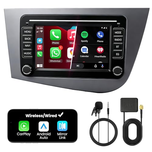 Autoradio Seat Leon 2005-2012 double DIN avec CarPlay sans fil et écran tactile GPS 7 pouces