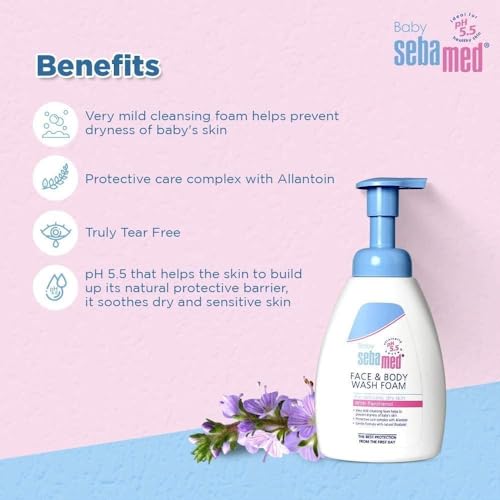 Image of Sebamed Baby Face & Body Wash Foam|pH 5.5|Ideal for face & body cleansing|400 ml (Pack of 4)