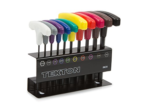TEKTON 2546 T-Handle Hex Key Wrench Set, SAE, 10-Piece