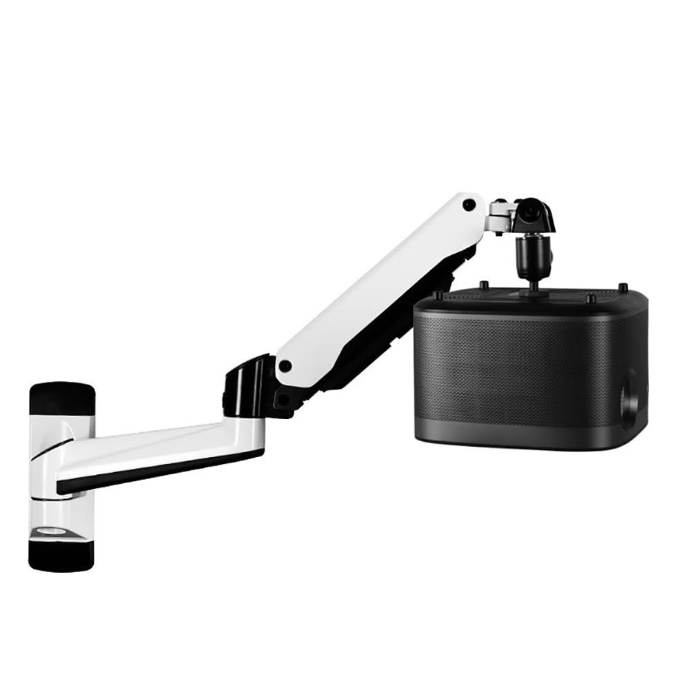 Soporte De Techo De Proyector Neumático, Soporte Giratorio Retráctil Ajustable Ajustable, Soporte De Gancho De Aluminio De Montaje En La Pared, Brazo Único/Brazo Dual, Blanco,F