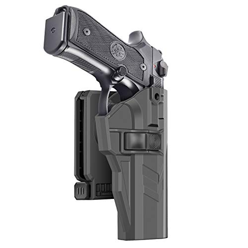HQDA CZ 75 SP-01 Shadow Holster with 360Â°Adjustable Cant Tactical Outside Waistband Polymer Paddle Holder CZ SP01 Pistol Carry OWB Holster, Handgun Duty Belt Case Right Handed