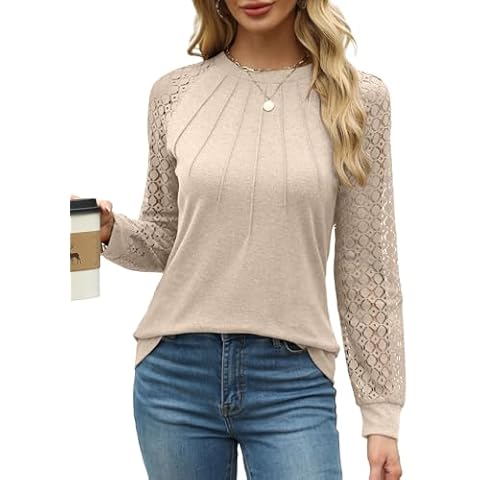 Aokosor Women's Casual Long Sleeve Blouse Cover