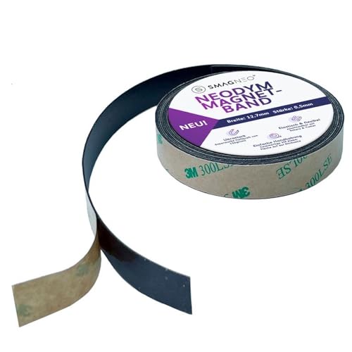 Neodym Magnetband Super Slim Meterware x 12,7mm x 0,5 mm selbstklebend (Magnetband Typ A)