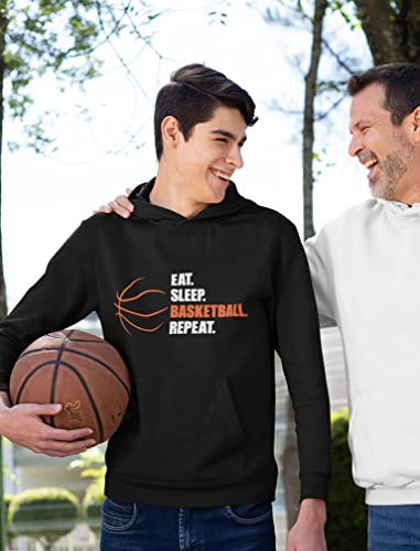 Tstars G0PMP33G-PL-9E Basketball Hoodie Eat Sleep Repeat Sweatshirt Gifts For Player Fan Mens Hoodie Small Black thumb #3