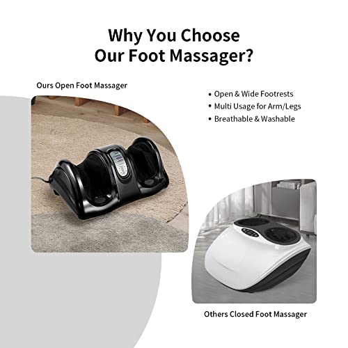 Giantex Shiatsu Foot Massager Machine Massage For Feet, Leg Calf Ankle, Nerve Pain Therapy Spa Gift Deep Kneading Rolling Massage, Electric Shiatsu Foot Massager W/Remote, 4 Massage Modes, Black #TOP4