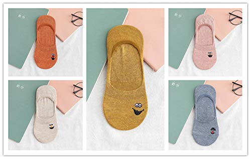 WEIZI 5 Paare/Packung Gestickter Ausdruck Frau Socken Cool Invisible Sock...