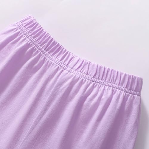 Image of HILEELANG Toddler Girl Summer Short Outfit Sets Cotton Short Sleeve Tops Tees Shorts Clothing Sets