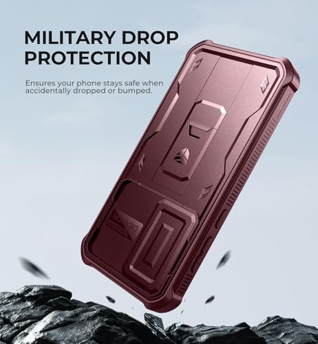 Dexnor 03US-A35-RD For Samsung Galaxy A35-5G Case, [2 Front Frame] [Bulit-In Slide Camera Cover & Kickstand] Heavy Duty Military Grade Protection Shockproof Phone Case thumb #5