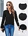 Blooming Jelly Women's Dressy Casual Tops Business Clothes Fall Long Sleeve V Neck Tshirts Black Blouses（Medium,Black