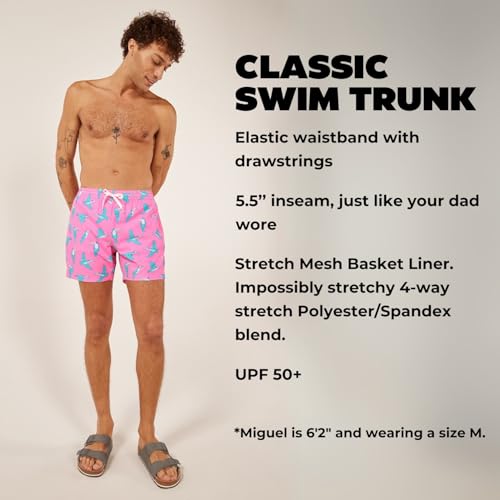 Image of Chubbies Men's Swim Trunks, Stretch Swimming Board Shorts, 5.5 inch Inseam
