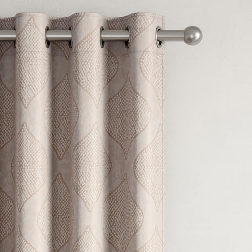 Image of Wakefit Curtain | Door Curtains 7 Feet Long | Set of 2 | Semi Blackout Curtain | Blocks Upto 70% of Light | Rich Jacquard Weave with Textured Detailing | Beige