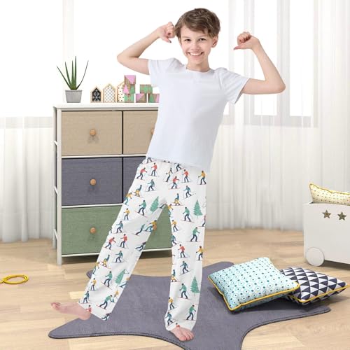 Christmas Pajama Pants Winter Sports Skiers Long Sleep Pants Lounge Bottoms3