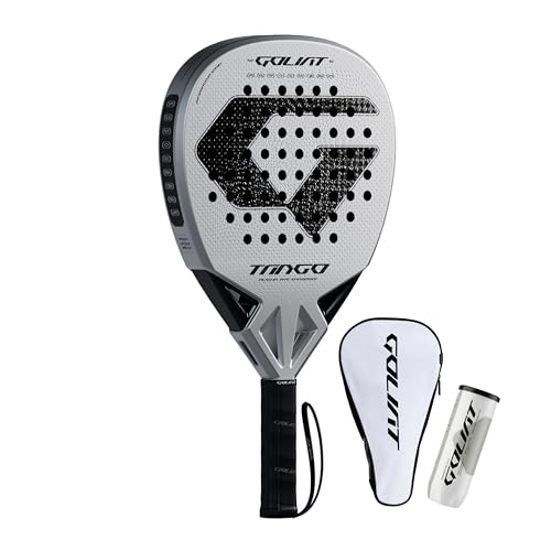 GOLIAT Tango GT Proline Pala de Pádel Diamante – Carbono 12K, Superficie Rugosa Spintex 3D, Núcleo NEXVA Soft, Marco de Carbono, Nivel Intermedio-Avanzado, Incluye Funda y Bote de Pelotas