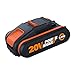 Worx WA3551.1 Batteria 2.0Ah 20V agli Ioni di Litio, Worx Power Share 20V