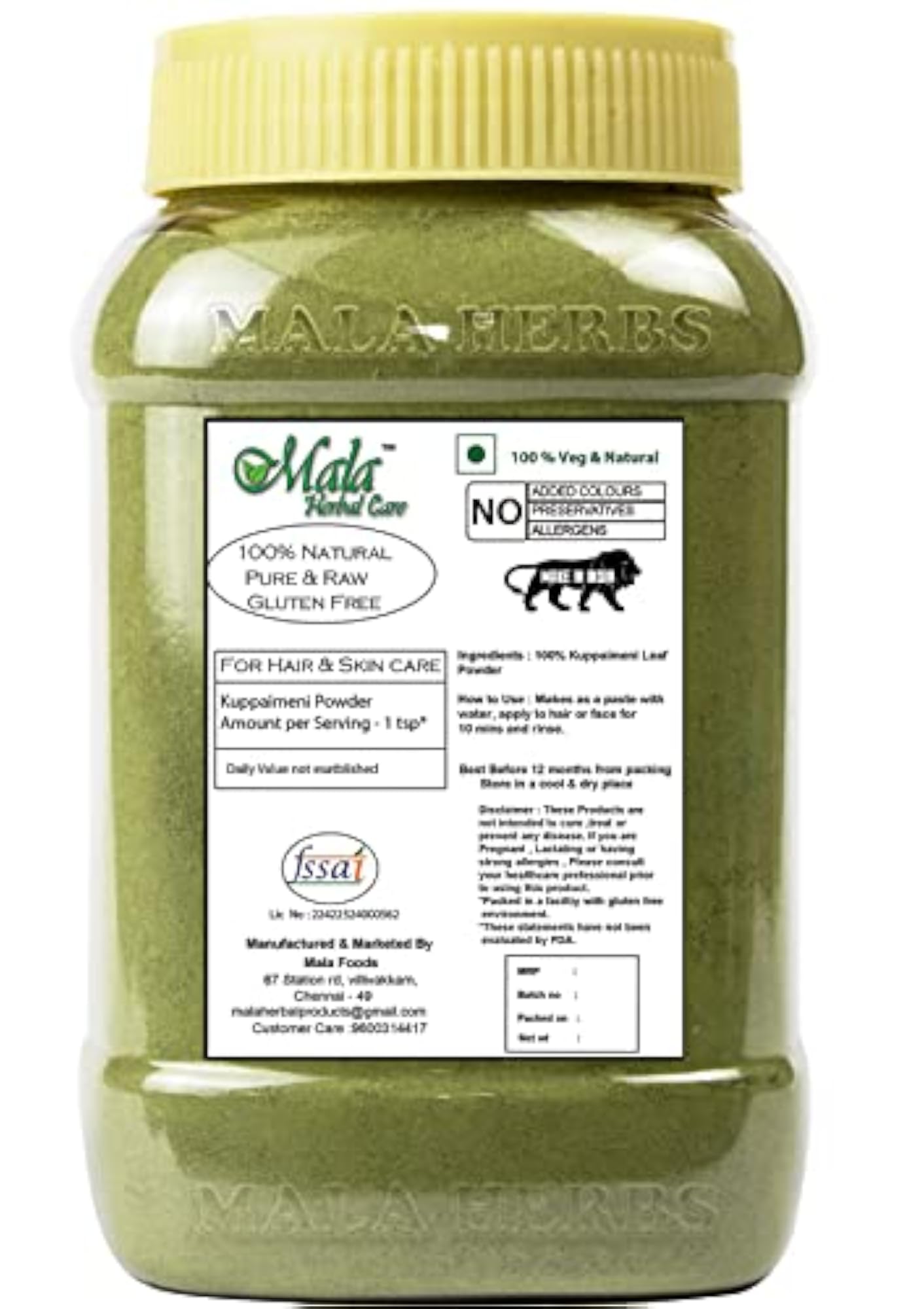 MALA Kuppaimeni Powder, 250 gms