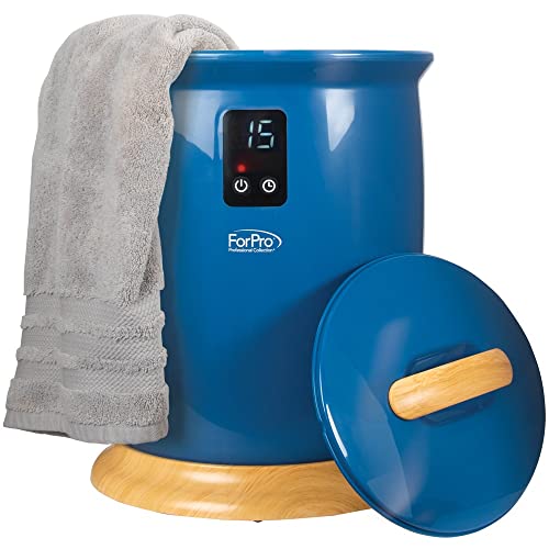 Product Image of the ForPro Luxury Towel Warmer, Extra Large Bucket-Style Hot Towel Warmer with Auto Shut Off, 4 Timer Settings for Home and Bathroom, Signature Blue