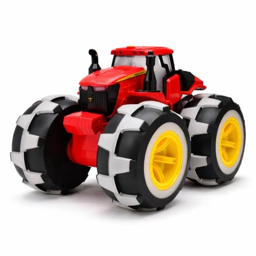Image of Monster Tractor Toy for Kids | Friction Powered Truck with Lightning LED Wheels | Big Wheel Farm Vehicle Toy | Durable Outdoor & Indoor Toy Gift for Boys & Girls Age 3+