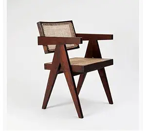 FURNSTREET FURNITURE Walnut Color Mango Wood Kangaroo Hand-Crafted Lounge Dining Room Chair for Cafeteria Side Chairs Wooden Home Furniture(Customization Available)