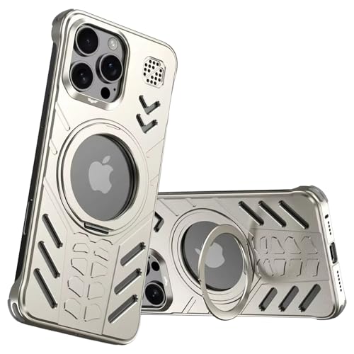 Coque iPhone 16 Pro Max avec béquille rotative 360 et support MagSafe en métal sans cadre