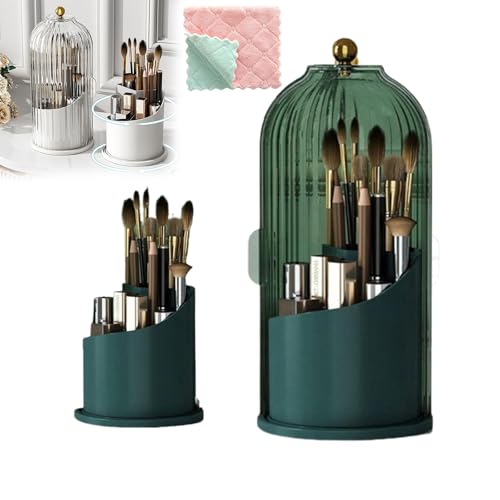 Soporte oculto para cepillo de dientes, soportes para cepillos de dientes con tapa deslizante, organizador de brochas de maquillaje, giratorio de 360°, impermeable, a prueba de polvo, para pasta de