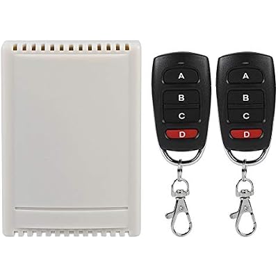 Ciglow 4-Way Remote Control Switch 12V 4-Way Remote Control Switch Relay 433Mhz RF Remote Control Switch Transmitter Replacement with 2 * Remote Controllerss