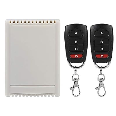 Ciglow 4-Way Remote Control Switch 12V 4-Way Remote Control Switch Relay 433Mhz RF Remote Control Switch Transmitter Replacement with 2 * Remote Controllerss