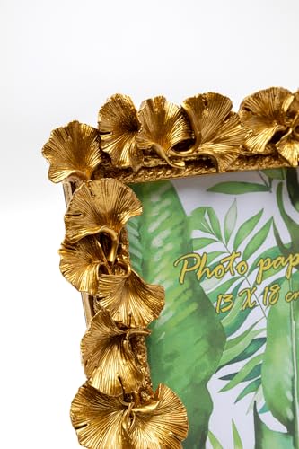 Cadre photo feuille Ginkgo doré peint à la main Kare une œuvre d'art