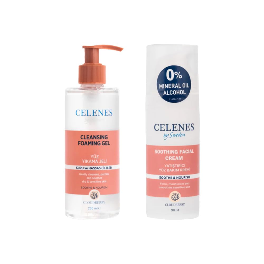 Celenes By Sweden Cloudberry Yüz Temizleme Ve Bakım Seti Ikisi Bir Arada Kuru Ve Hassas Ciltler 250