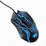 【 Plug and Play & Button Mute – 55 Inch Cable 】 2026 Professional Gaming Wired Mouse, Switchable Lighting, Adjustable DPI in Four Levels, Anti Slip Scroll Wheel, Ergonomic Gaming Laptop Optical Mouse