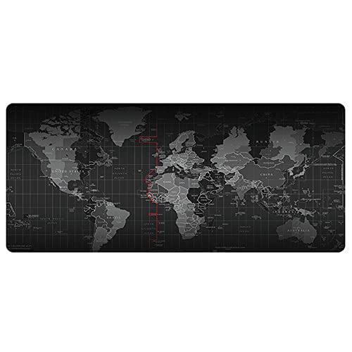 Tapis de Souris Grand Gamer Bord de Verrouillage Antidérapant en Caoutchouc Mousepad Parfait pour Clavier Ordinateur Portable Souris Bureau Carte du Monde Tapis de Souris(null2,30x60cm)