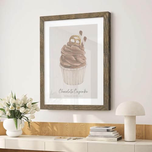 Image of Picrit 22x28 Rustic Brown Poster Frame, Picture Frame for Wall, 3 Pack