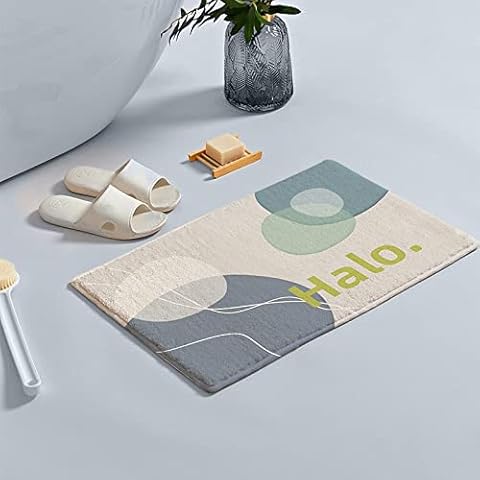 Hoimlm Non Slip Bath Mat,Super Absorbent Soft Microfiber Thickened Bath Mat,Safety Bathroom Rug 40 x 60 cm,Soft Bathroom Carpets for Bathroom/Bedroom/Kitchen (blue) Cover