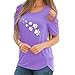 Produktbild Sommer Damen Rundhalsausschnitt Loose Footprint Print Off Schulter Kurzarm Top T-Shirt