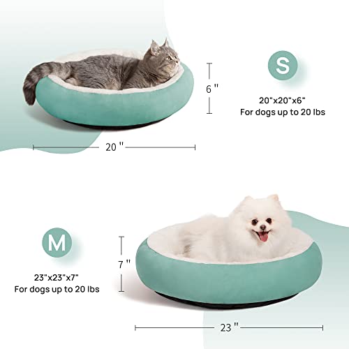 Loves-cabin-Round-Donut-Cat-and-Dog-Cushion-Bed-20in-Pet-Bed-for-Cats-or-Small-Dogs-Anti-Slip-Water-Resistant-Bottom-Super-Soft-Durable-Fabric-Pet-Beds-Washable-Luxury-Cat-Dog-Bed-Blue