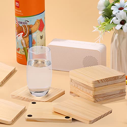 12 Pieces Unfinished Wood Coasters, Goh Dodd 4 Inch Square Blank Wooden Coasters Crafts Coasters For Diy Architectural Models Drawing Painting Wood Engraving Wood Burning Laser Scroll Sawing #TOP3