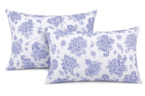 Image of Microfiber Pillow Cover 17x27 Inch (Pack of 2) | Soft & Durable | Ideal for Bed & Sofa Paisley Dream