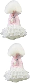Balacoo 2 Pçs Roupas De Cachorro Pequeno Roupas Para Meninas Vestidos De Princesa Para Meninas Vestido De Cachorro De Páscoa Roupa De Aniversário Para Cachorro Roupão Para Cachorro Roupas