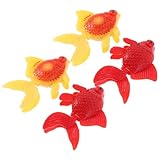 HAPINARY 4 Piezas Peces Artificiales Flotantes para Acuario Decoración Realista de Plástico Resistente Colores Vibrantes Rojo y Naranja para y Oficina