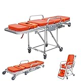AGWa Medizinische Faltstreckvorrichtung, Notfallkrankenwagen-Bahre-Legierung Emergency Medical Krankenhaus Bahre auf Rädern Adjustable faltbarer Stuhl Stretcher