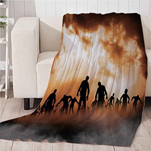 Couverture zombies d'Halloween plaid canapé lit microfibre 150x200 - 5