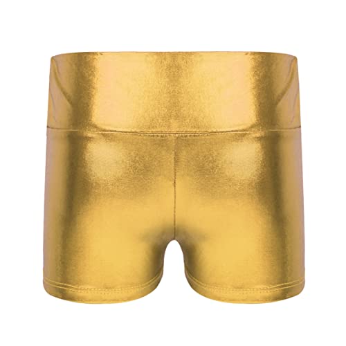 Kids Girls Shiny Metallic Gymnastics Dance Booty Shorts High Waist Bottoms Athletic Workout Sports Shorts2