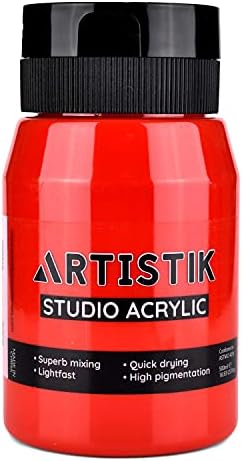 Acrylic Paint 500 ml Tub - Acrylic Paints with High Pigment and Long-Lasting Brilliant and Vibrant Colours Professional & Amateur Painting Jar Art Supplies by Artistik (White)
