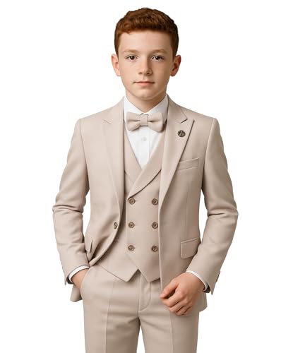 SIRRI Traje Formal Entallado de 5 Piezas para niño graduación y Ocasiones Especiales, Tamaño 12 Años EU