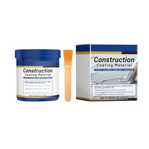 Betonbodenfarbe, graue Betonfarbe, 170 g, wasserfest, schnell trocknend, Grundierspachtel, inklusive Pinsel für Keller, Deck, Wand, Bad, Terrasse und Schrank