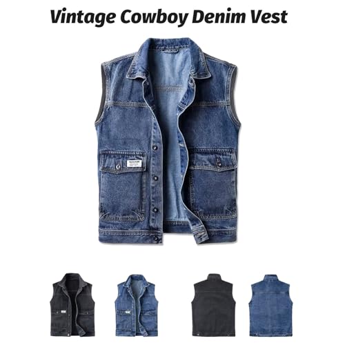 Chaleco vaquero versátil combinable estilo vintage con diseño transpirable y cómodo 2