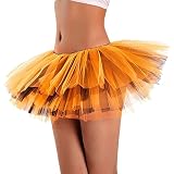 Generisch Damen Tüllrock Kurz Karneval Minirock Ballett Tüllrock Damen Kurz Vintage Elastische Hohe Taille Minimalist Dress Multi-Layer Ballet Tulle Skirts Dress-Up Parties Holiday Gathering