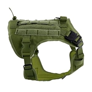 HANK Dog Training Harness – No Pull Better Control – Molle System – Dog Body Belt – Walking Running Adventures – Chest Girth (Min 24 – Max 32″ inches) (Medium, Military Green)